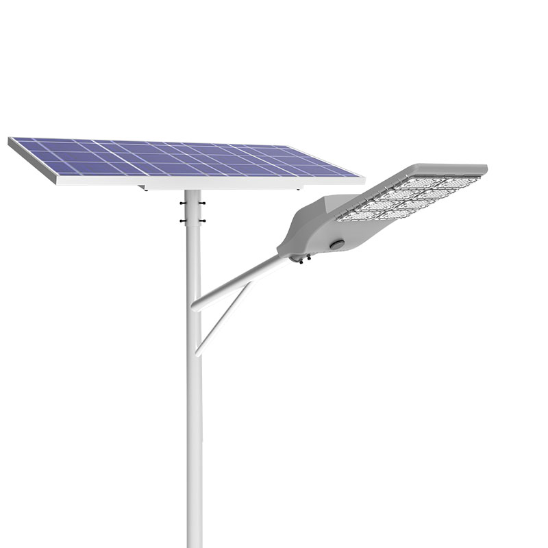 Entelechy 150W Solar Street Light for Public and Commercial Outdoor Lighting 160-180LM/W 1kWh LiFePO4 Battery 120W*2 Solar Panel 3000-6500K CCT (BST-AIT-240150P-S03)