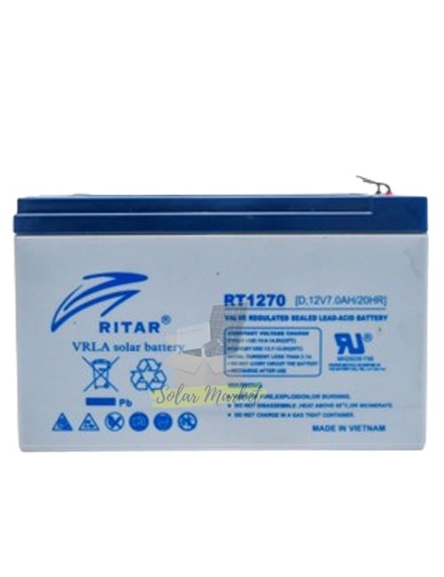 7AH 12V Ritar Solar Battery UPS Battery - High Performance Sealed Lead Acid Battery