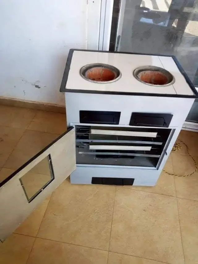 Portable Volcanic rocks stove 2 Burners with Oven