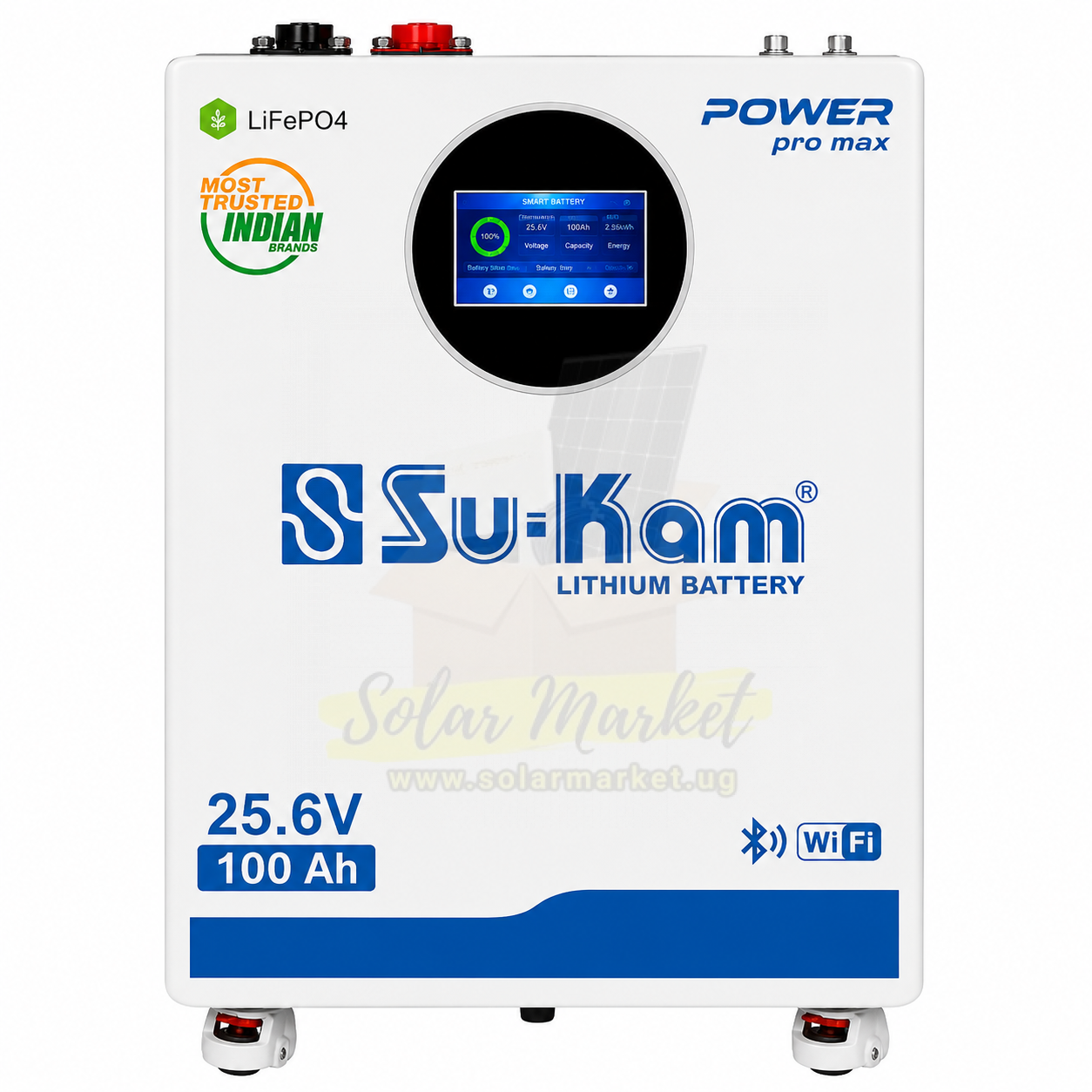Sukam 10.2kWh LiFePO4 Solar Battery for Home and Small Business Backup 51.2V 200Ah Low Voltage Stackable 1-15 Parallel CAN/RS485 Communication IP21 90% DoD 8000 Cycles (PPM200-51)