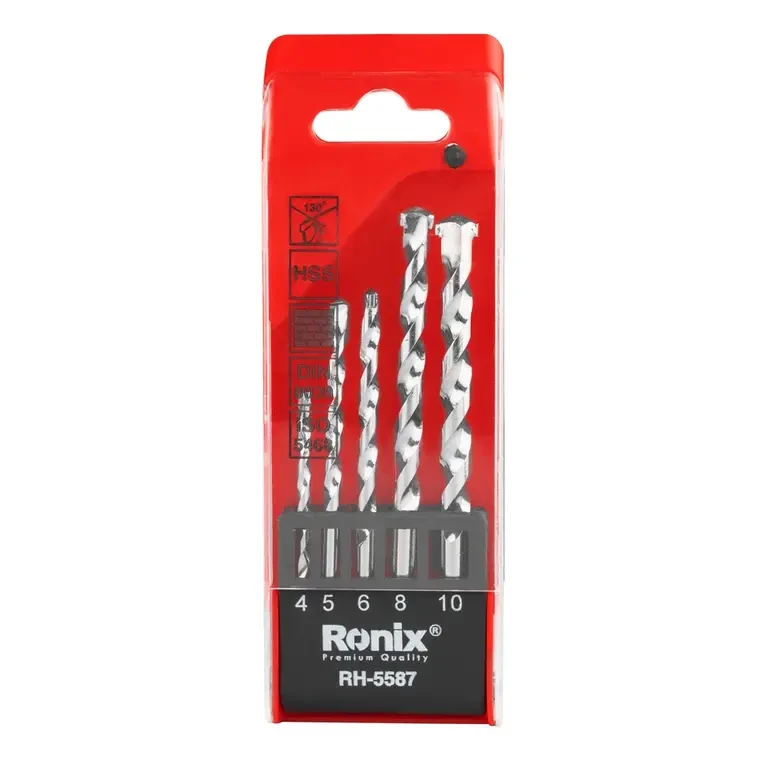 Ronix 5-Piece Concrete Drill Bit Set (RH-5587) – Power Through Brick, Block & Masonry