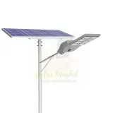 Entelechy 150W Solar Street Light for Public and Commercial Outdoor Lighting 160-180LM/W 1kWh LiFePO4 Battery 120W*2 Solar Panel 3000-6500K CCT (BST-AIT-240150P-S03)