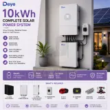 Deye 8kW Inverter Complete Hybrid Solar Power System for Home backup power and Small business energy 4.64kW / 4640W PV 10kWh Battery (10kwh)