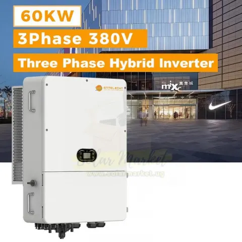 Entelechy 60kW High Voltage Hybrid Inverter for Commercial and Large-scale grid-tied 850V Battery MPPT 1000V (BST-HPI-60KW-H3)