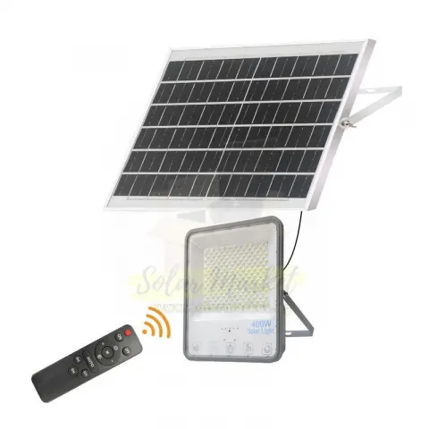 Entelechy 400W Solar Street Light with 50W Mono Solar Panel for Outdoor Area and Compound Lighting 6V 42000mAh LiFePO4 Battery IP66 120 Degree Beam 3000-6500K 3 Years Warranty (BST-SFL-400W-F04)