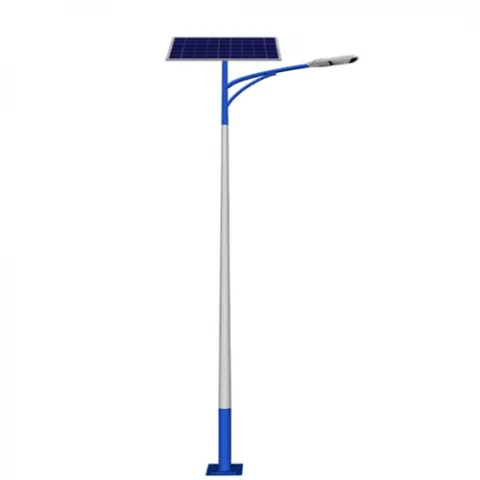 Hot Dip Galvanized Steel Solar Street Lighting Pole Uganda 9Meters