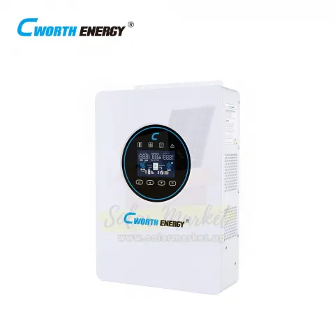 Cworth 6kW High Voltage Hybrid Inverter for Home and Small Business Backup 48V 230VAC Output 500V PV Open Circuit Dual MPPT 120A Charge 12-Unit Parallel Expandable (CE-H6K)