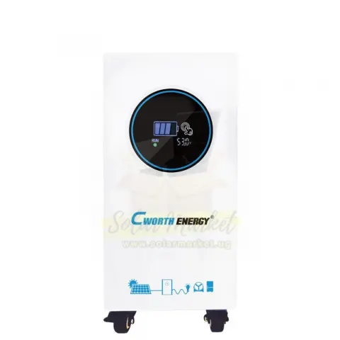 Cworth 20kWh 51.2V Lithium Solar Battery for Home and Small Business Backup 200A Max Current 6-Unit Parallel IP21 26000 Cycles 80% DoD 135kg (CE-LBF-48400C)