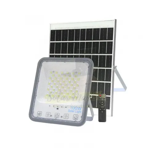 Entelechy 100W Solar Street Light with 22W Mono Solar Panel for Outdoor Area Lighting 6V 18000mAh LiFePO4 Battery 120 Degree Beam IP66 3-Year Warranty (BST-SFL-100W-F04)