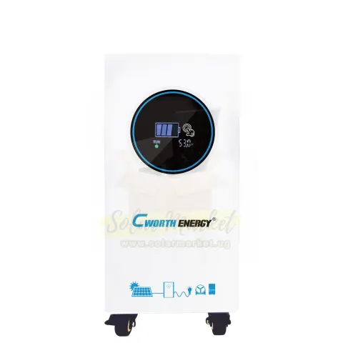 Cworth 15kWh 51.2V Lithium Solar Battery for Home and Small Business Backup 200A Max Current 6-Unit Parallel IP21 26000 Cycles 80% DoD 129.5kg (CE-LBF-48300C)