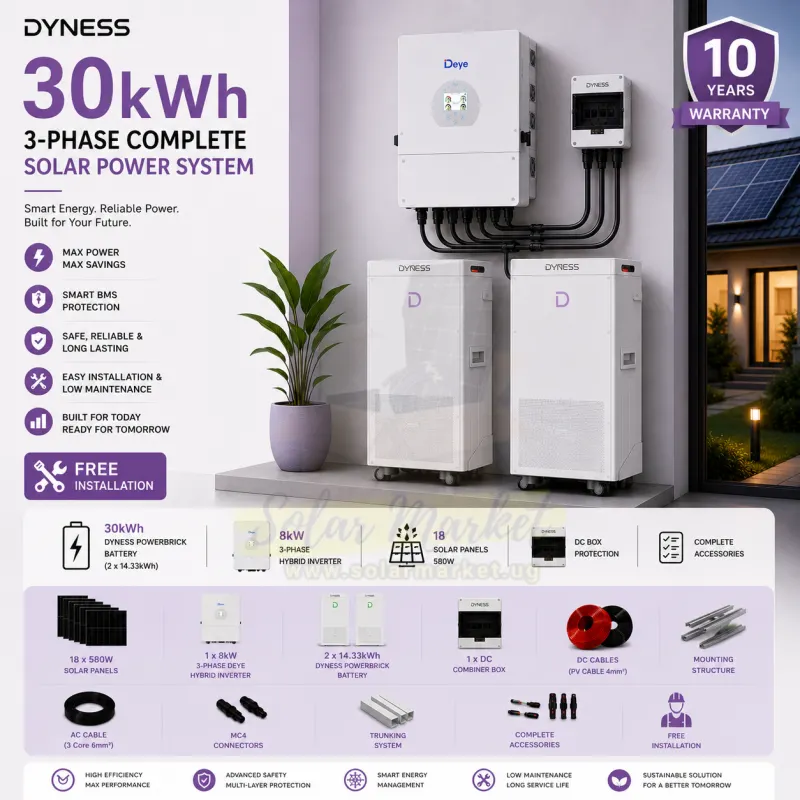 Dyness Complete Solar System for Commercial and office and Light industrial (30kwh 3phase)