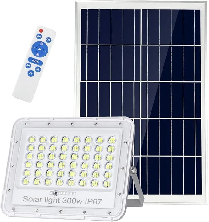 Masrcorp 400W Solar Flood Light with Light Control and Remote Control for Outdoor Area Lighting (BFW400)